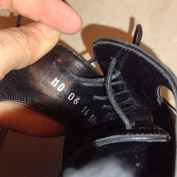 Dior black heel lace up peeptoe heeled leather bootie box stiletto Italy size 9 - Picture 13 of 14